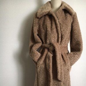 VINCE CAMUTO Belted Faux Fur Teddy Coat